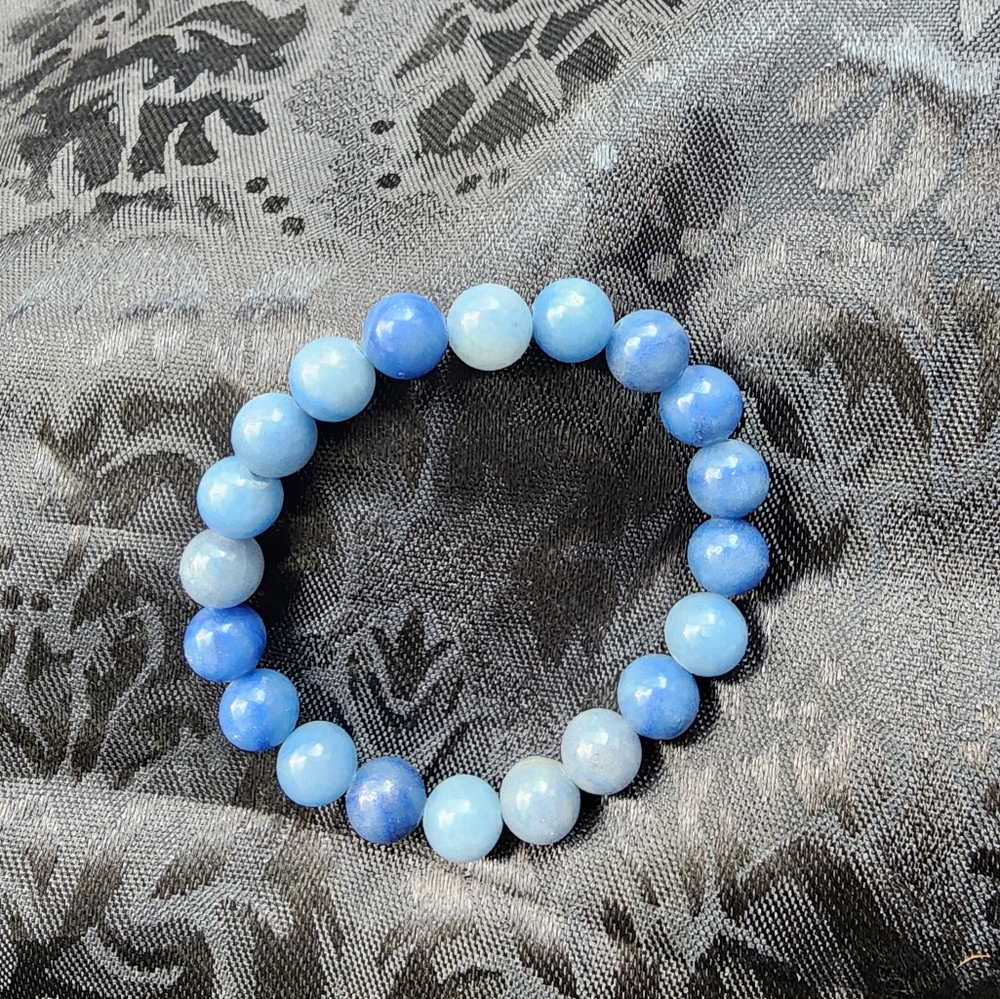 Blue Aventurine 8mm Bead Bracelet.  No Cancellation